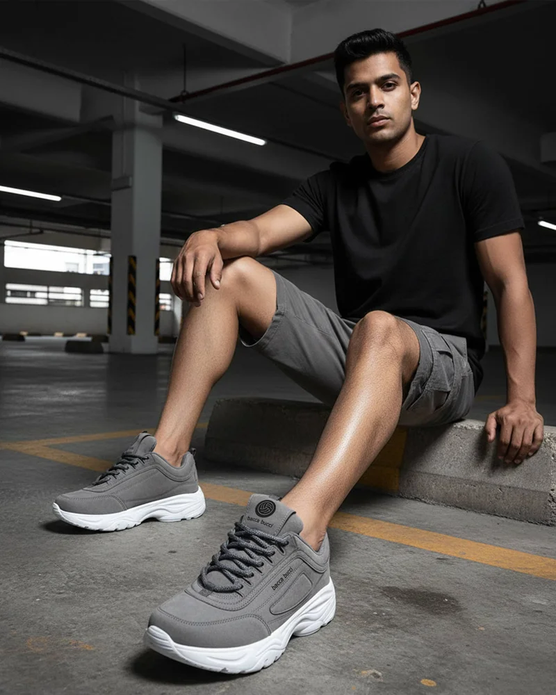 Bacca Bucci Grey Afterburn Urban Fashion Sneakers and Sports Shoes for Men | Best Price UAE